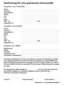 Formular Waffenverkauf Privat