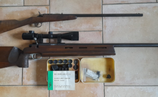 M150 mit org. Bedienungsanleitung und Zubehör- Mit Zielfernrohr. Öl Schaft bearbeitet 1A Waffe Umbau auf Diopter im Zubehör